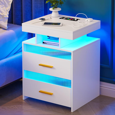Wrought Studio™ Gaelyn Sensor LED Nightstand with Ample Storage